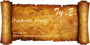Tyukodi Ernő névjegykártya